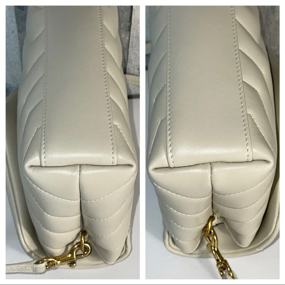 SAINT LAURENT YSL Toy Loulou Matelassé Leather Crossbody Bag - Crema Soft $1850 - Picture 9 of 12